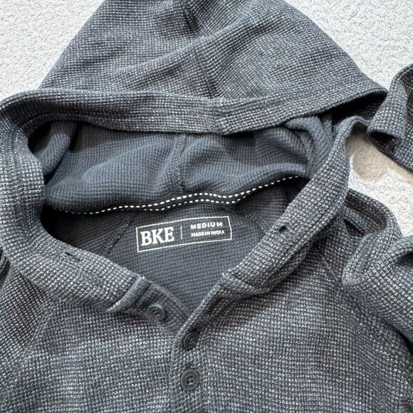 Buckle Hoodie Men Medim‎ Gray BKE Henley Sweatshirt Stretch Fernando Thermal - Picture 8 of 12